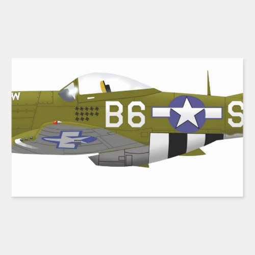 North American P_51D Mustang Old Crow Rectangular Sticker