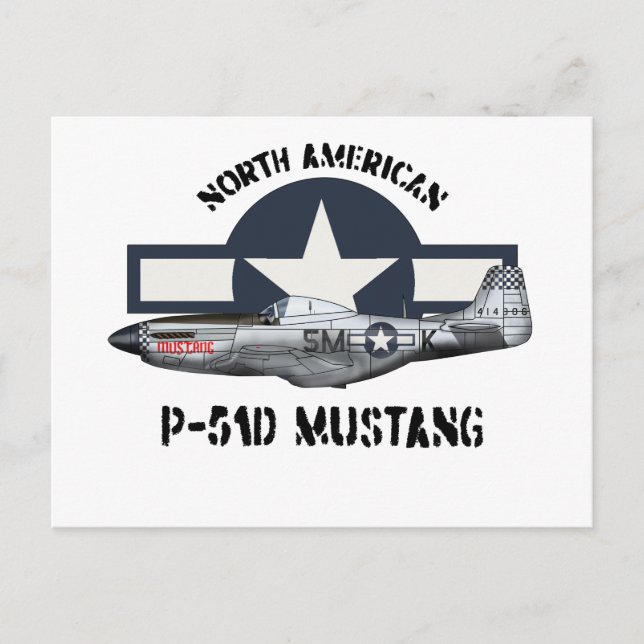 North American P-51D Mustang Postcard (Front)