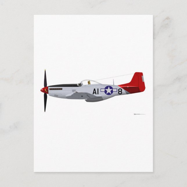 North American P-51D Mustang Tuskegee Airmen Postcard (Front)