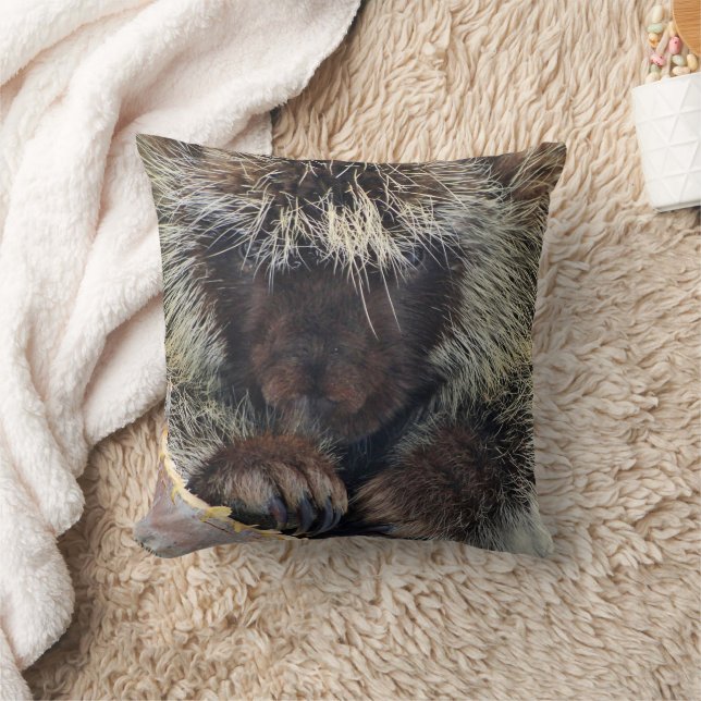 North American Porcupine Throw Pillow (Blanket)