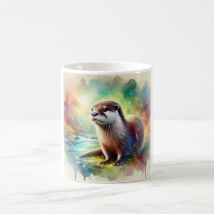 North American River Otter 280824AREF118 - Waterco Coffee Mug