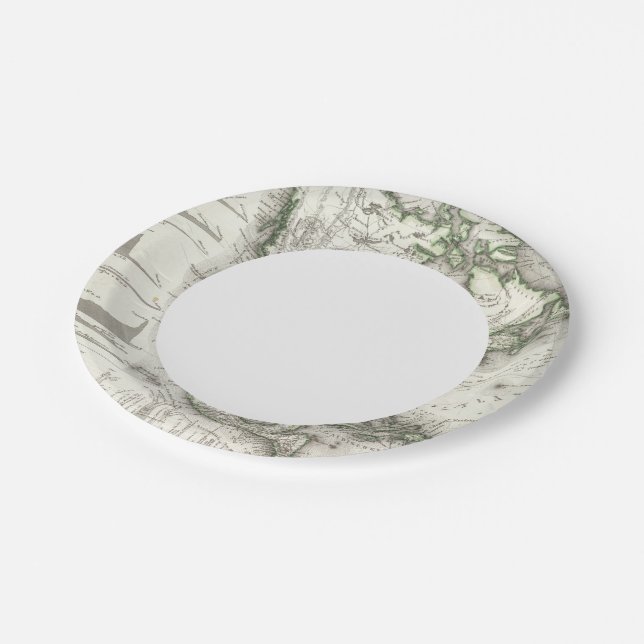North American Rivers and Mountains Paper Plates (Angled)