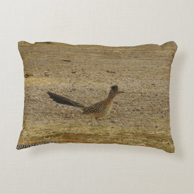North American Roadrunner Accent Pillow (Back)