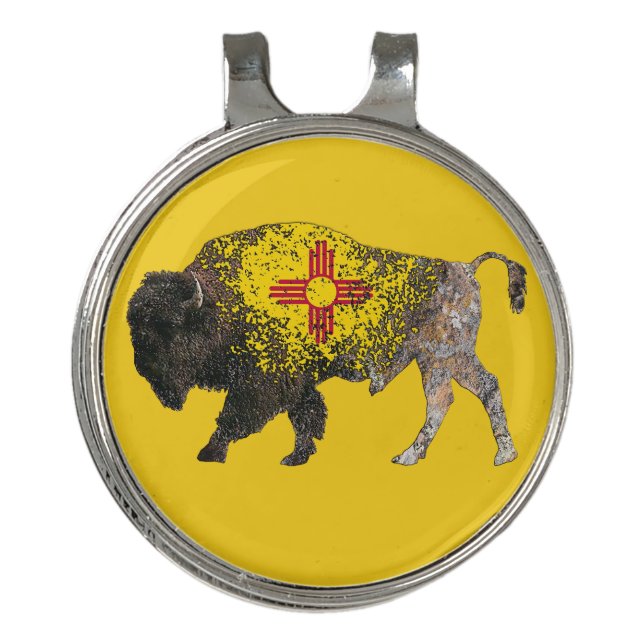 North American Sacred Buffalo  New Mexico Golf Hat Clip (Front)