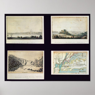 North American Scenes and a map of New York Poster