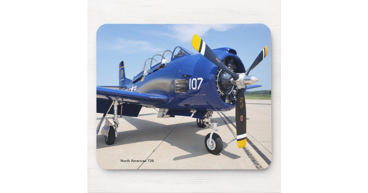 North American T28 Trojan Navy Airplane Mouse Pad | Zazzle