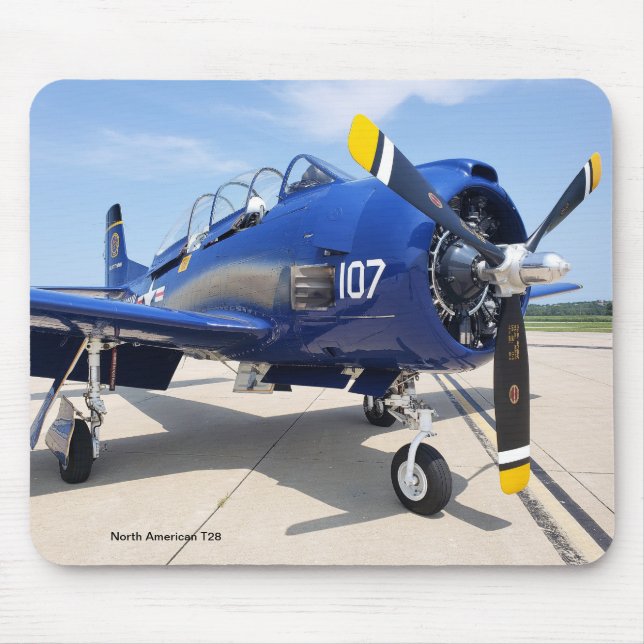 North American T28 Trojan Navy Airplane Mouse Pad (Front)