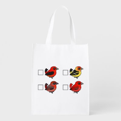 North American Tanager Checklist Grocery Bag