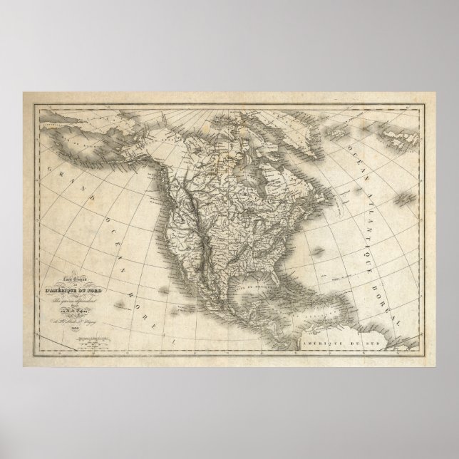 North American Vintage Map Poster (Front)
