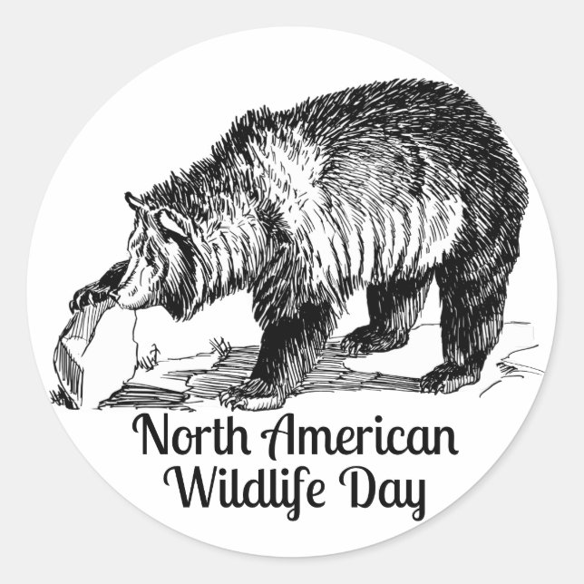 North American Wildlife Celebration Classic Round Sticker (Front)