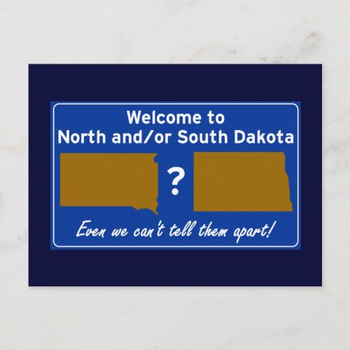 North andor South Dakota Postcard