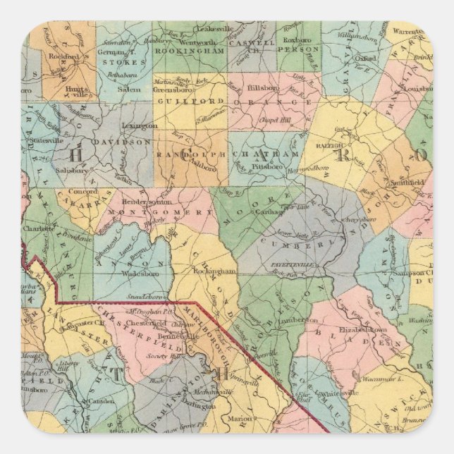 North and South Carolina 6 Square Sticker (Front)
