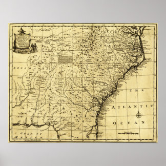 North and South Carolina & Georgia - Panoramic Poster