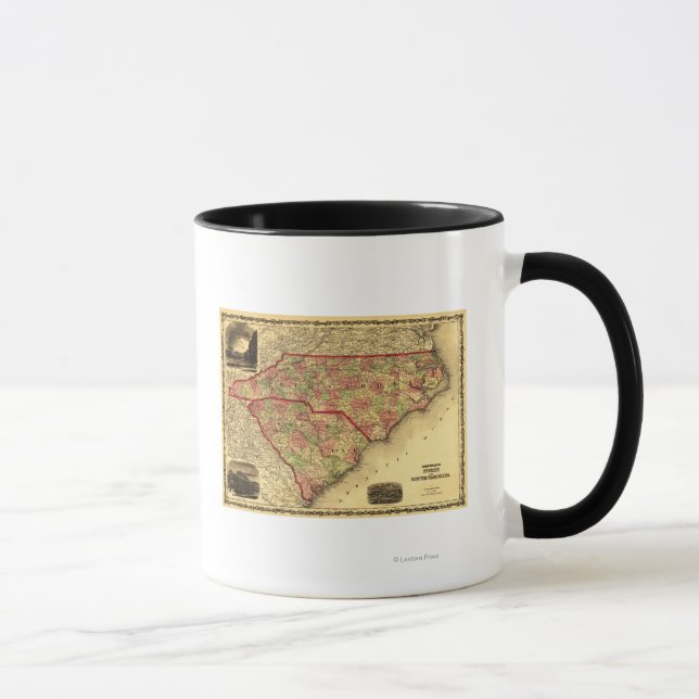 North and South CarolinaPanoramic Map Mug (Right)