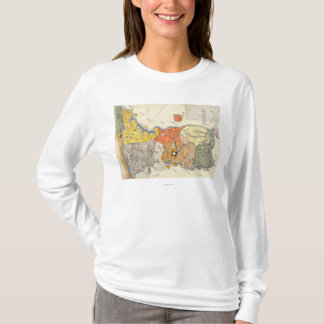 North and South KoreaPanoramic Map T-Shirt