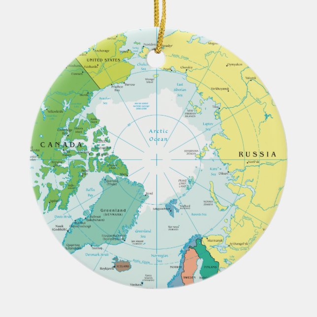 North- and South pole, artic region and Antarctica Ceramic Ornament (Front)