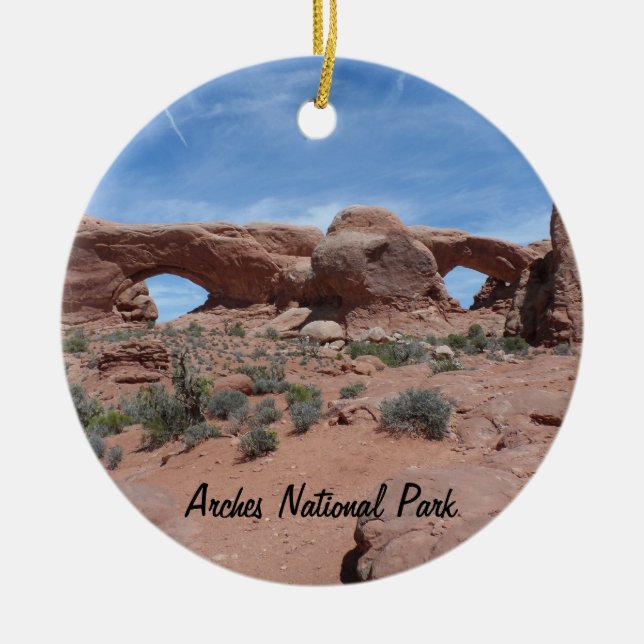North and South Windows- Arches National Park Ceramic Ornament (Front)