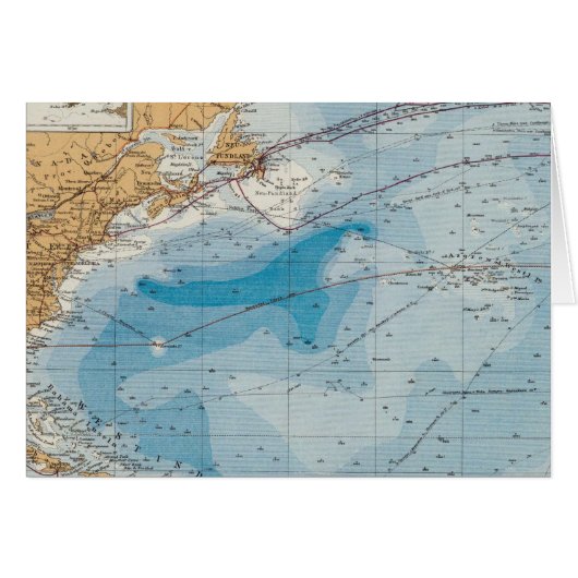 North Atlantic Ocean Map Cards (Front Horizontal)