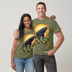 North Atlantic Right Whale And Yellow Jasmine T-Shirt