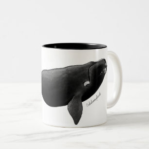 North Atlantic right whale Eubalaena glacialis Art Two-Tone Coffee Mug