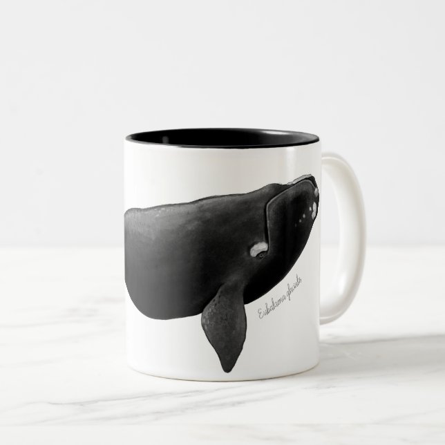 North Atlantic right whale Eubalaena glacialis Art Two-Tone Coffee Mug (Front Right)