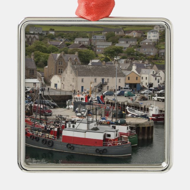 North Atlantic waterfront port of Stromness Metal Ornament (Front)