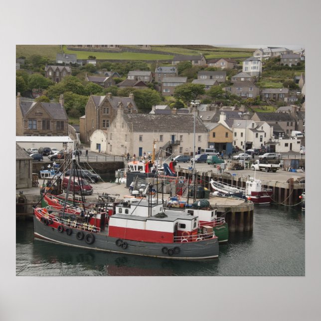 North Atlantic waterfront port of Stromness Poster (Front)