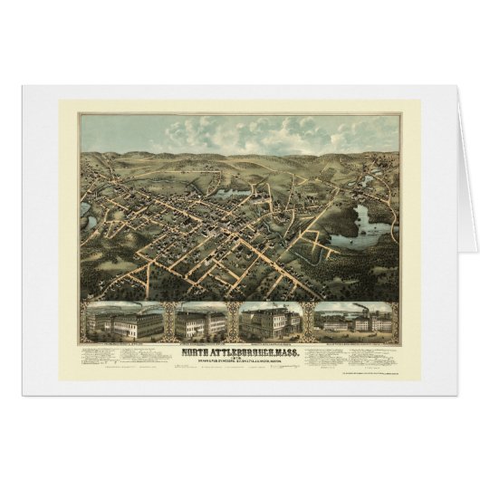 North Attleboro, MA Panoramic Map - 1878 Cards (Front Horizontal)