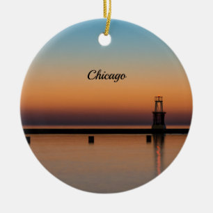 North Ave Lighthouse Sunrise Souvenir Ornament