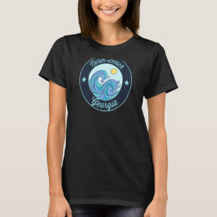 North Beach Ga Georgia Souvenir Nautical Surfer Gr T-Shirt