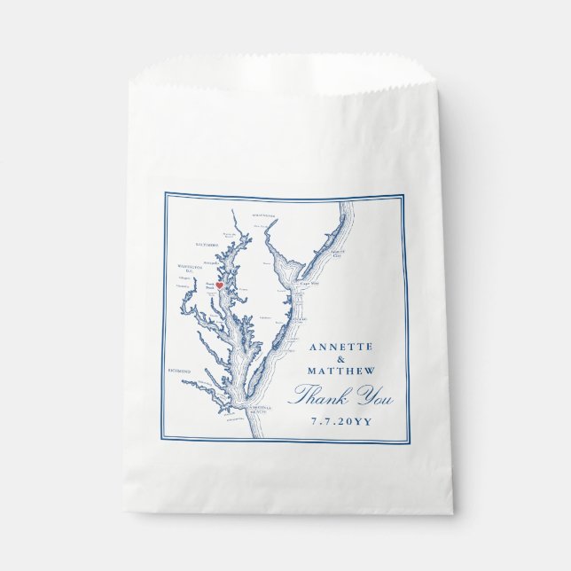 North Beach Maryland Thank You Wedding Favor Bag (Front)