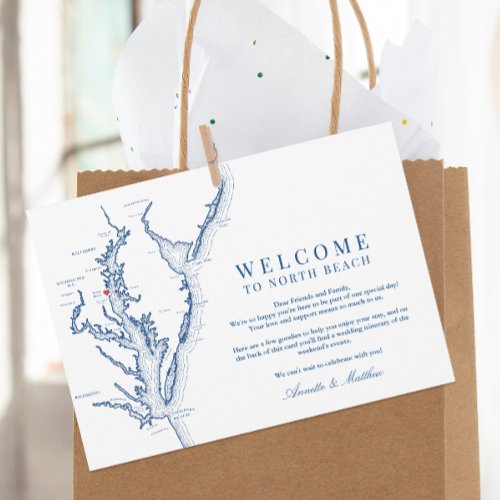 North Beach MD Wedding Welcome and Itinerary Thank You Card