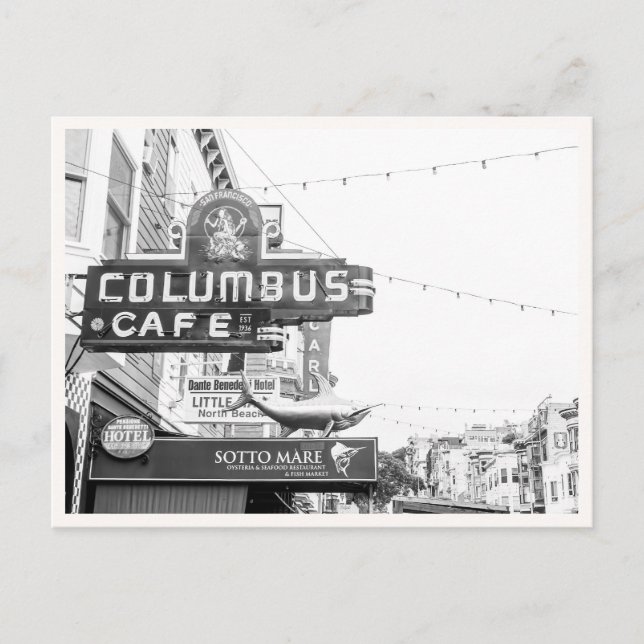 North Beach Restaurant Signs San Francisco Postcard (Front)