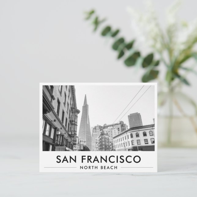 North Beach TransAmerica Pyramid San Francisco Postcard (Standing Front)