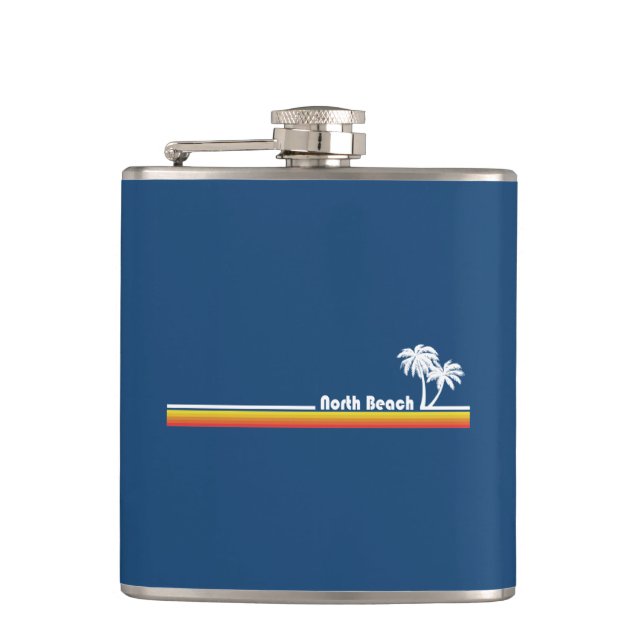 North Beach Tybee Island Georgia Flask (Front)