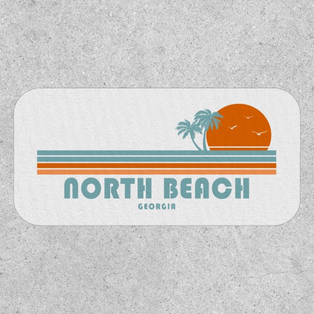 North Beach Tybee Island Georgia Sun Palm Trees Patch (Front)