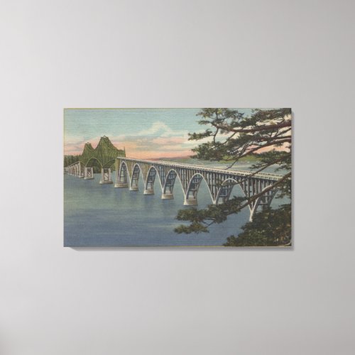 North Bend Oregon _ Coos Bay Bridge View Canvas Print