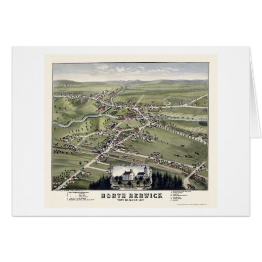 North Berwick, ME Panoramic Map - 1877 Cards (Front Horizontal)