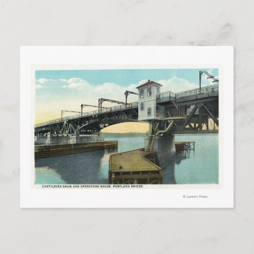 North Bridge Connecting Lewiston and Auburn Postcard