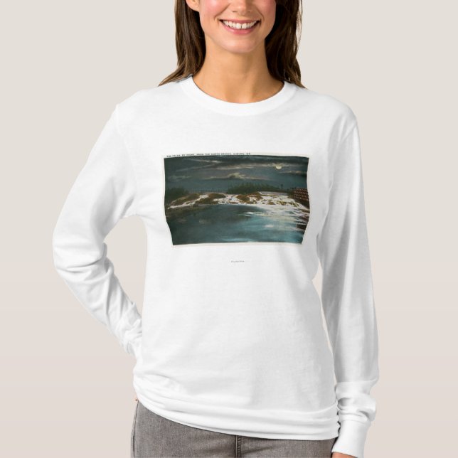North Bridge View of the Falls at Night T-Shirt (Front)