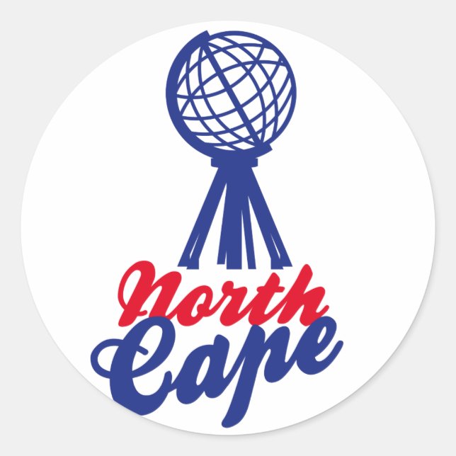 NORTH CAPE GLOBE SCULP. CLASSIC ROUND STICKER (Front)