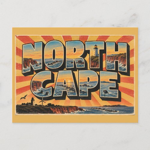 North Cape PEI Lighthouse Red Cliffs Reef Art Postcard