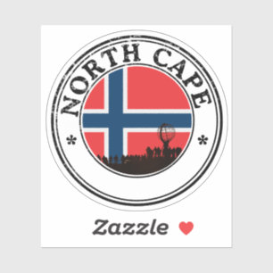 North Cape Seal Sticker Round Flag For Laptop Book