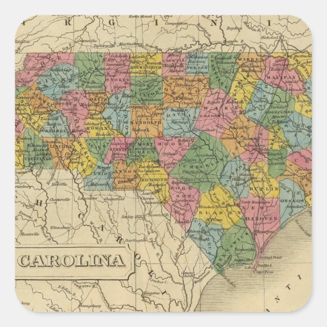 North Carolina 9 Square Sticker (Front)