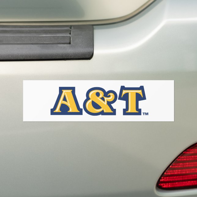 North Carolina A&T State University | A&T Wordmark Bumper Sticker (On Car)