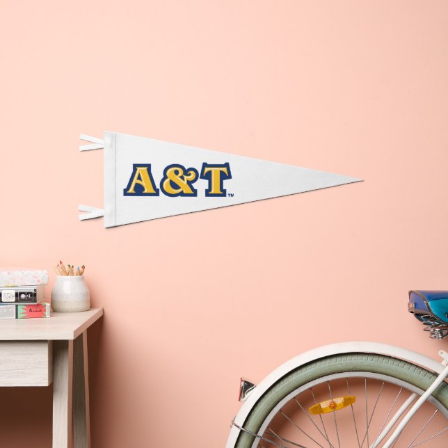North Carolina A&T State University | A&T Wordmark Pennant Flag (Front)
