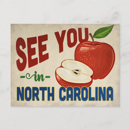 North Carolina Apple _ Vintage Travel Postcard