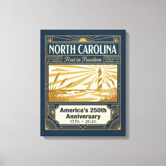 North Carolina Art Deco America 250th Anniversary Canvas Print