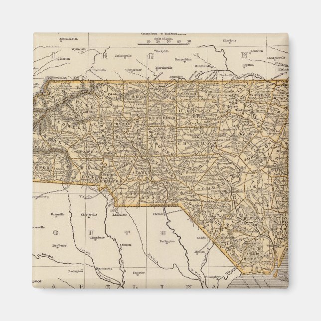 North Carolina Atlas Map Magnet (Front)