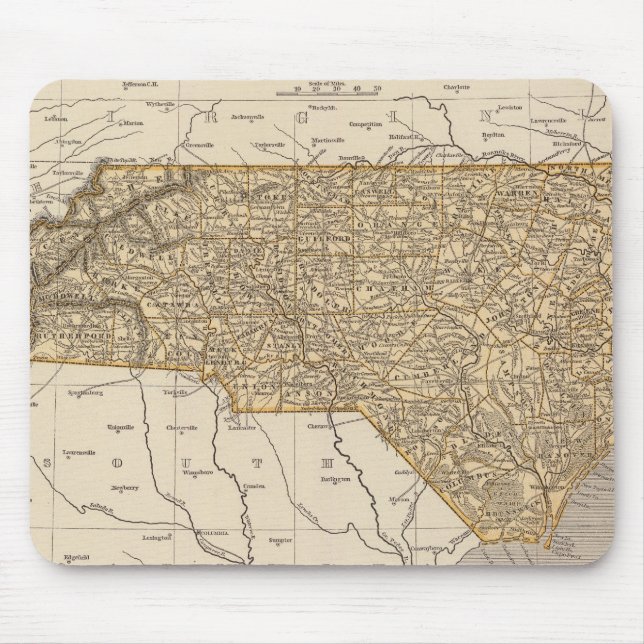 North Carolina Atlas Map Mouse Pad (Front)